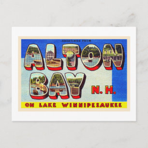 Cartão Postal Alton Bay New Hampshire NH - Letra grande postal