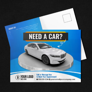 Cartão Postal Aluguel de Carros de Luxo Modernos Automóvel