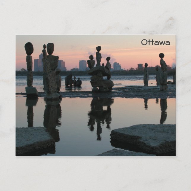 Cartão Postal Alvorecer no rio de Ottawa (Frente)