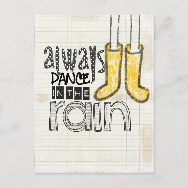 Cartão Postal always dance in the rain (Frente)