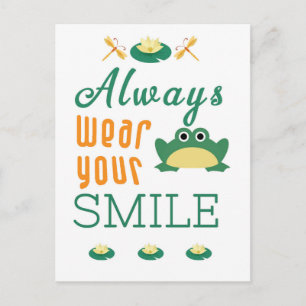 Cartão Postal Always wear your smile Motivational Quote Postcard