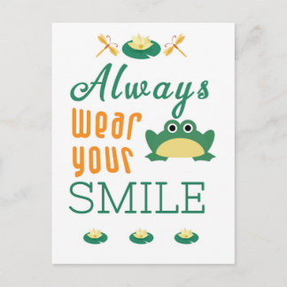 Cartão Postal Always wear your smile Motivational Quote Postcard