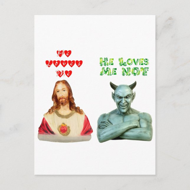 Cartão Postal ama-me — ama-me não (Design original) (Frente)