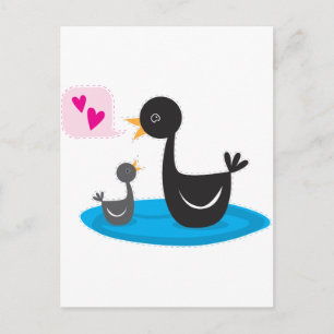 Cartão Postal ama seu bebê swan