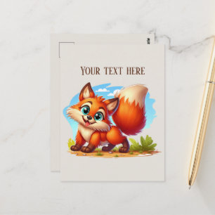 Cartão Postal Amafoxes de trilha fofos personalizáveis