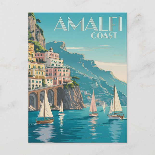 Cartão Postal Amalfi Coast art deco (Frente)
