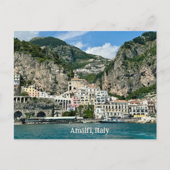 Cartão Postal Amalfi Itália Design Poster (Frente)