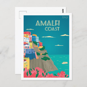 Cartão Postal Amalfi Itália Familiar Viagem
