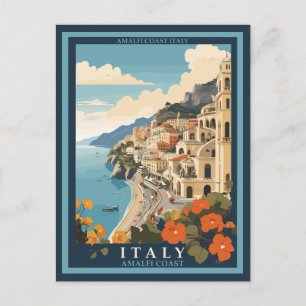 Cartão Postal Amalfi Itália Retro Viagem Vintage