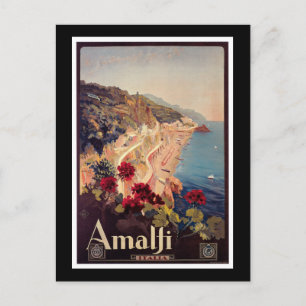 Cartão Postal Amalfi, Itália, Viagens vintage