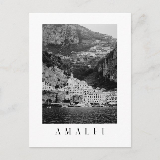 Cartão Postal Amalfi town postcard in black and white (Frente)