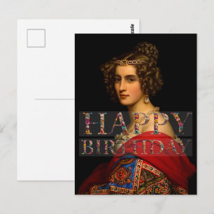 Cartão Postal Amalia von Schintling Feliz aniversário