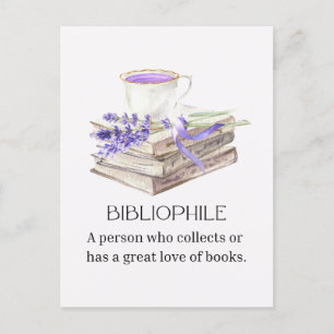Cartão Postal amante bibliófilo de livros