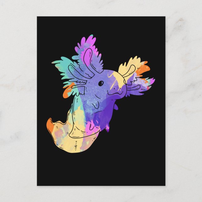 Cartão Postal Amante de Anfíbios Kawaii Axolotl (Frente)