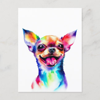 Cartão Postal Amante de Chihuahua | Arte colorida de cachorro Ch