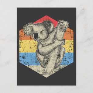 Cartão Postal Amante de os animais australiano Vintage Koala Art