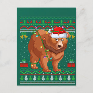 Cartão Postal Amante de os animais De Urso Engraçado Corresponde