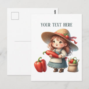 Cartão Postal Amante de pimenta legal jardineiro personalizável