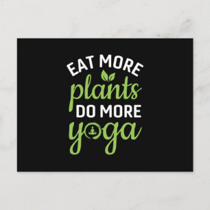 Cartão Postal Amante de Yoga   Coma Mais Plantas Faça Mais Yoga