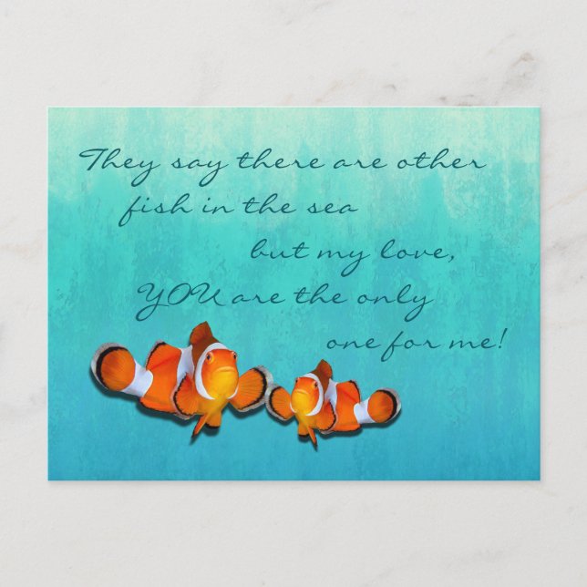 Cartão Postal Amante Peixe-Palha No Mar (Frente)