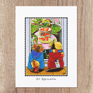 Cartão Postal Amantes de Arte 'Apreciação de Arte' Personalizado