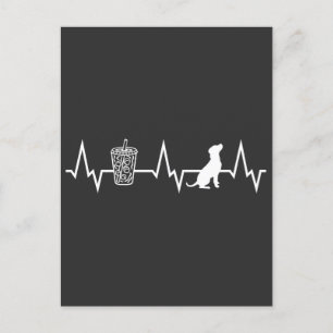 Cartão Postal Amantes de café e donos de cães com batimento card