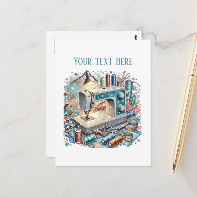 Cartão Postal Amantes de costura de corte adicionam texto (Frente/Verso In Situ)