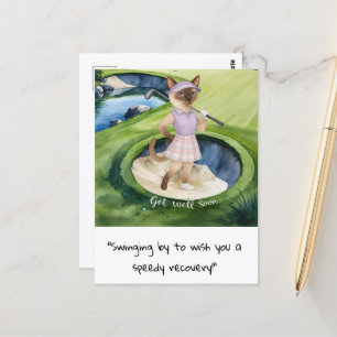 Cartão Postal Amantes de Golfer Cat se recuperam rapidamente