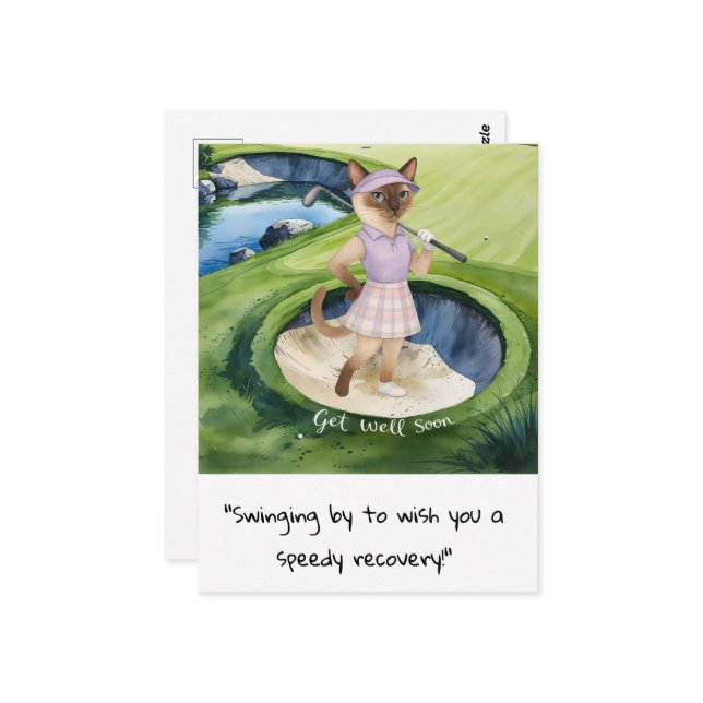 Cartão Postal Amantes de Golfer Cat se recuperam rapidamente (Frente/Verso In Situ)