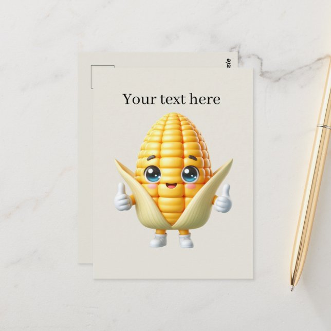 Cartão Postal Amantes de milho em grão adicionam texto (Frente/Verso In Situ)