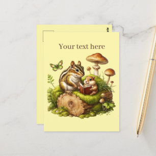 Cartão Postal Amantes de os animais de leitura de gráfico person