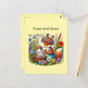 Cartão Postal Amantes de os animais personalizáveis e bonitos