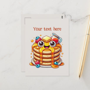 Cartão Postal Amantes de panquecas bonitas personalizam