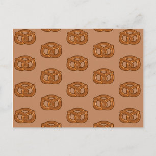 Cartão Postal Amantes de Pretzels Salgados Forma de Loop de Comi