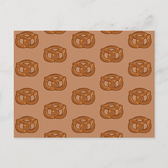 Cartão Postal Amantes de Pretzels Salgados Forma de Loop de Comi (Frente)