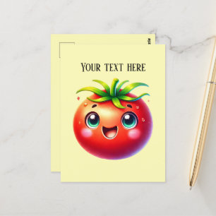 Cartão Postal Amantes de tomate bonitos adicionam texto