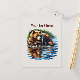 Cartão Postal Amantes de ursos bonitos, personalizáveis