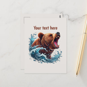 Cartão Postal Amantes de ursos bonitos, personalizáveis