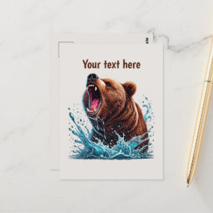 Cartão Postal Amantes de ursos bonitos, personalizáveis