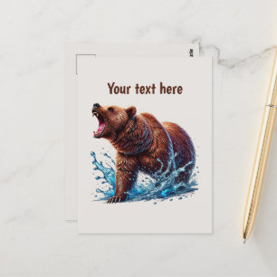 Cartão Postal Amantes de ursos bonitos, personalizáveis