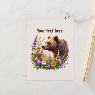 Cartão Postal Amantes de ursos bonitos, personalizáveis