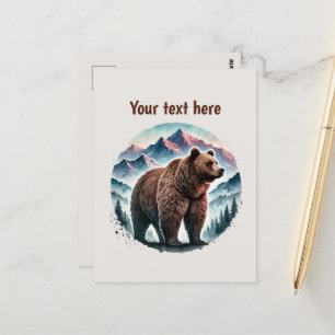 Cartão Postal Amantes de ursos bonitos, personalizáveis