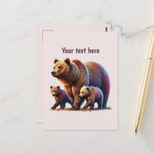 Cartão Postal Amantes de ursos bonitos, personalizáveis