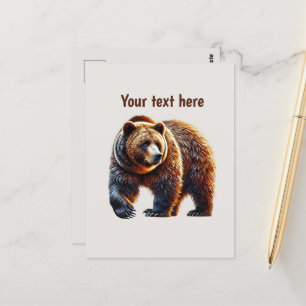 Cartão Postal Amantes de ursos bonitos, personalizáveis