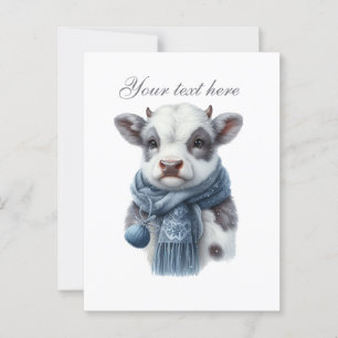 Cartão Postal Amantes de vacas de inverno, sazonais, bonitos, dã