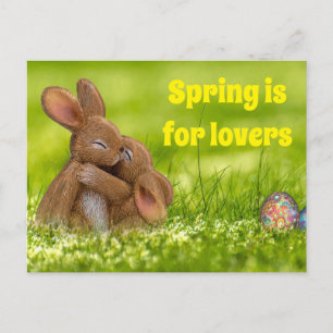 Cartão Postal Amantes do Coelho da Primavera