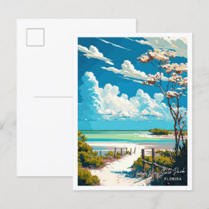 Cartão Postal Amantes do Key State Park Florida Viagem Vintage