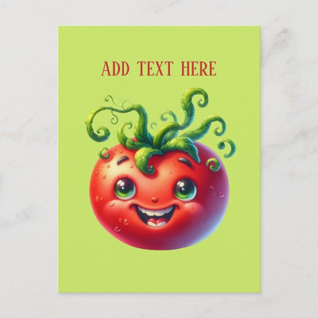 Cartão Postal Amantes engraçados de Tomato adicionam texto (Frente)