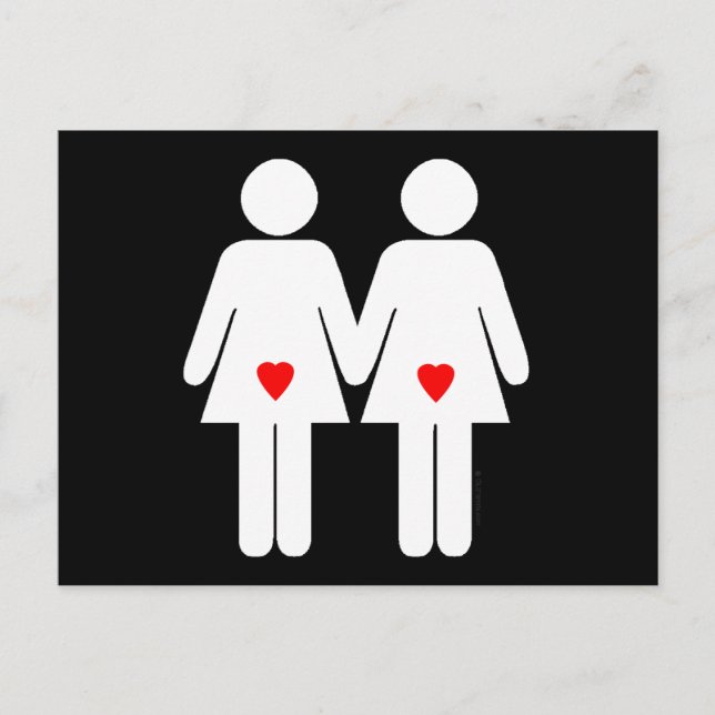 Cartão Postal Amantes lésbicas - (Frente)
