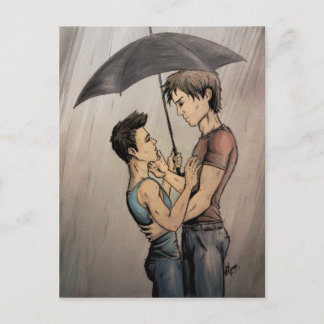 Cartão Postal Amantes na Chuva